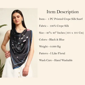 I Like Floral Print Satin Silk Wraps Scarves - Image 10