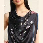 I Like Floral Print Satin Silk Wraps Scarves - Image 8