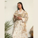 Indian Gold Ombre Mandala Print Cotton Kimono Robe - Image 6