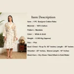 Indian Gold Ombre Mandala Print Cotton Kimono Robe - Image 9