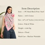 Indian Hand Block Print Cotton Scarves - Image 9
