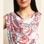 Luxury Octave Marsal Printed Satin Silk Fabric Scarf - Image 8
