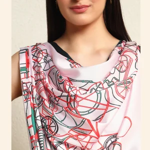 Luxury Octave Marsal Printed Satin Silk Fabric Scarf - Image 8