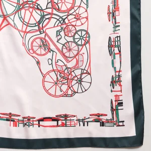 Luxury Octave Marsal Printed Satin Silk Fabric Scarf - Image 7