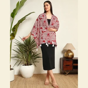 Maroon Hand Block Floral Printed Fabric Dupatta - Image 6