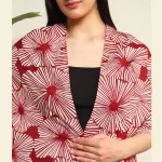 Maroon Hand Block Floral Printed Fabric Dupatta - Image 7