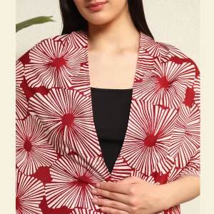 Maroon Hand Block Floral Printed Fabric Dupatta - Image 7