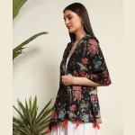 New Black Bird Print Cotton Scarf / Hijab - Image 3