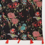 New Black Bird Print Cotton Scarf / Hijab - Image 8