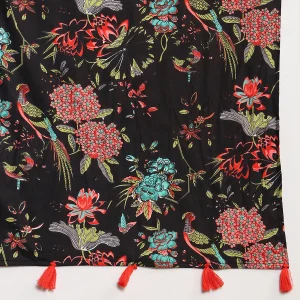New Black Bird Print Cotton Scarf / Hijab - Image 8
