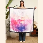 New Satin Silk Shawl Purple Yoga Printed Neck Wrap Scarf - Image 6