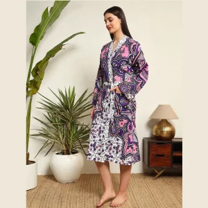 Ombre Mandala Print Women's Beach Wear Dressing Bathrobe - Image 3