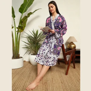 Ombre Mandala Print Women's Beach Wear Dressing Bathrobe - Image 5