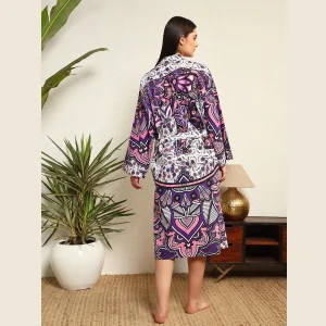 Ombre Mandala Print Women's Beach Wear Dressing Bathrobe - Image 6