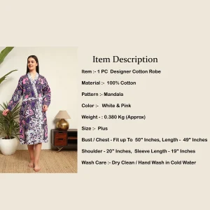 Ombre Mandala Print Women's Beach Wear Dressing Bathrobe - Image 9