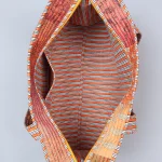 Patchwork Quilted Tote Bags Orange Silk Fabric Carry Bag - Image 8