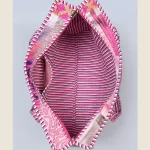 Pink Patchwork Quilted Bag Indian Silk Fabric Tote Bags - Image 7