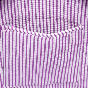 Purple Tote Bags Casual Patchwork Quilted Shopping Bag - Image 9