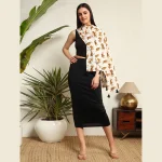 Tiger Printed Pure Cotton Scarf With Tassel Lace - Image 5