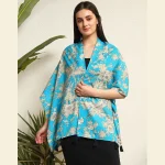 Turquoise Scarf For Women Floral Printed - Image 2