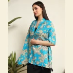 Turquoise Scarf For Women Floral Printed - Image 3