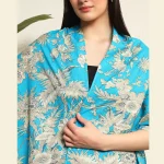Turquoise Scarf For Women Floral Printed - Image 8