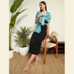 Turquoise Scarf For Women Floral Printed - Image 6
