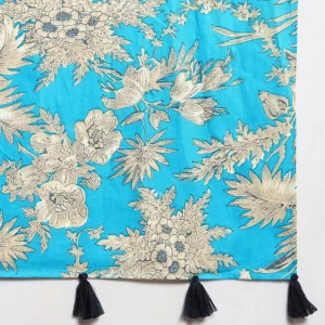 Turquoise Scarf For Women Floral Printed - Image 9