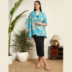 Turquoise Scarf For Women Floral Printed - Image 7