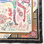 Wedding Horse Printed Square Scarf for Women - Image 8