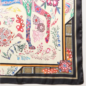 Wedding Horse Printed Square Scarf for Women - Image 8