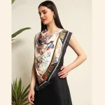 Wedding Horse Printed Square Scarf for Women - Image 2