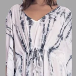 Women Beach Wear Grey Tie Dye Caftan - Image 3
