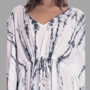 Women Beach Wear Grey Tie Dye Caftan - Image 3