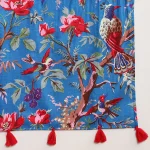 Women Blue Bird Rectangle Cotton Shawl - Image 8