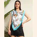 Women Fashion Mermaid Fish Print Scarf - Image 3