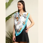 Women Fashion Mermaid Fish Print Scarf - Image 4