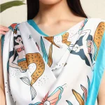 Women Fashion Mermaid Fish Print Scarf - Image 8