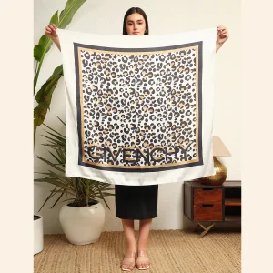 Women Leopard Print Square Silk Feel Satin Scarf - Image 6