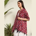 Women Maroon Scarf Hand Block Printed Scarves - Image 6