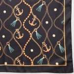 Women's Black Fashionable Printed Satin Silk Hijab - Image 8