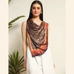 Women's Brown Paisley Printing Square Scarves