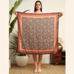 Women's Brown Paisley Printing Square Scarves - Image 7