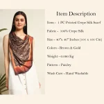 Women's Brown Paisley Printing Square Scarves - Image 10