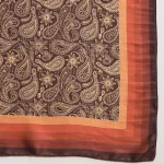 Women's Brown Paisley Printing Square Scarves - Image 8