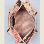Women's Brown Patchwork Quilted Silk Fabric Bags - Image 9