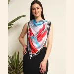 Women's Crepe Silk Neck Wraps Scarves Horse Riding Print - Image 2