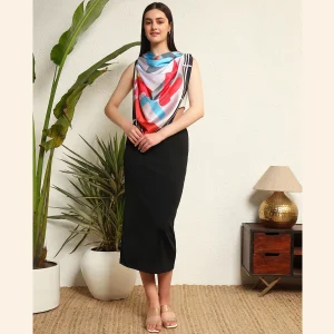 Women's Crepe Silk Neck Wraps Scarves Horse Riding Print - Image 6