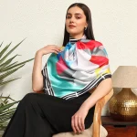 Women's Crepe Silk Neck Wraps Scarves Horse Riding Print