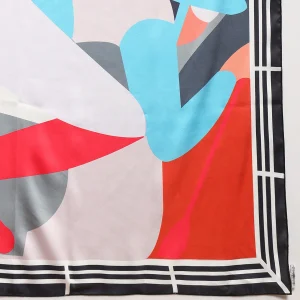 Women's Crepe Silk Neck Wraps Scarves Horse Riding Print - Image 9
